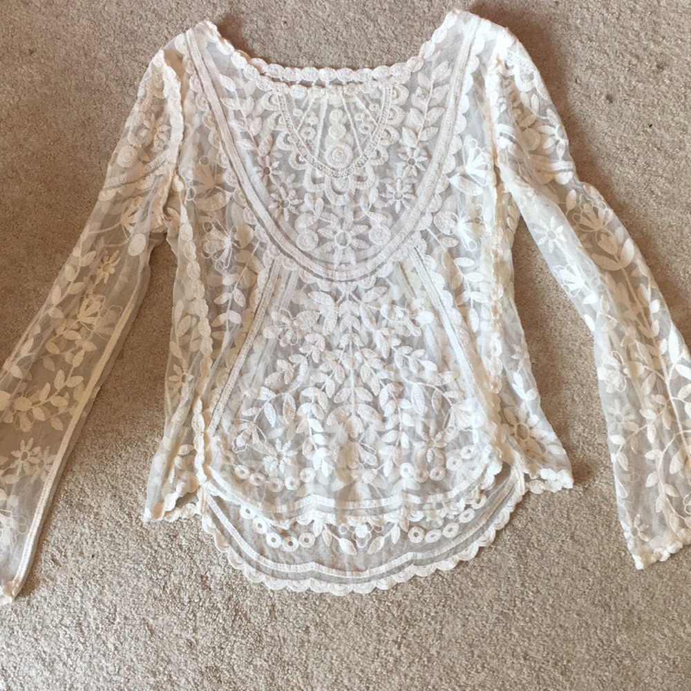 White lace shirt